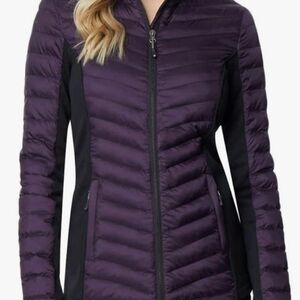 32Degrees Heat Chic Purple Puffer Jacket with Black Panels